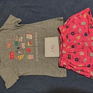 art class Gray and Pink Kids Pajama Set